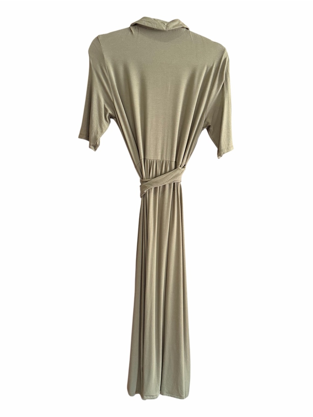 QUINCE Tencel Jersey Midi Wrap Dress Sage Green L - Picture 6 of 10